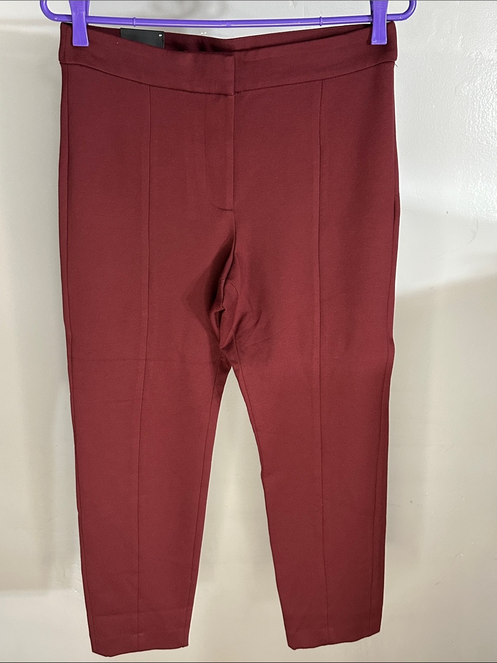 DKNY Women's Burgundy Ponte Ankle Pants
